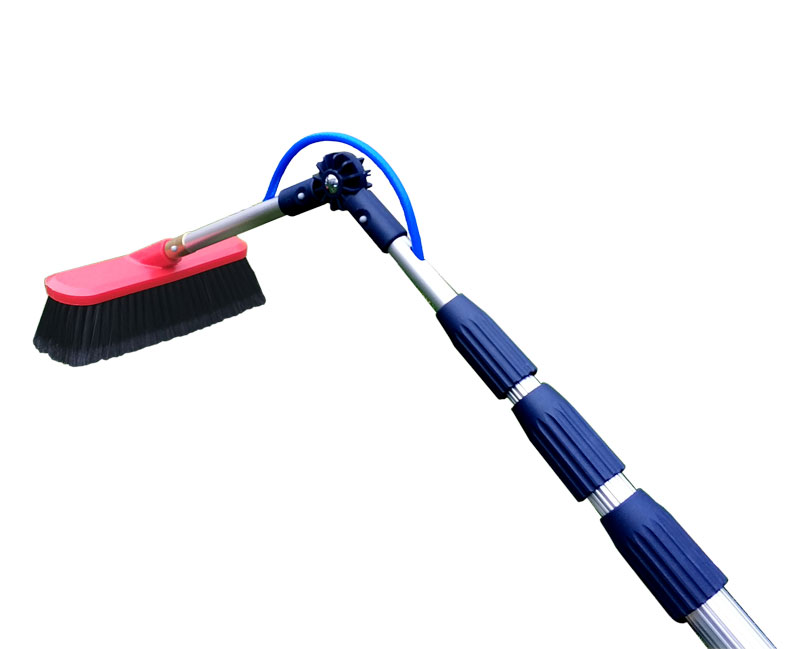 Teleskopstangenset 8m mit Winkel, 25/30cm Bürste