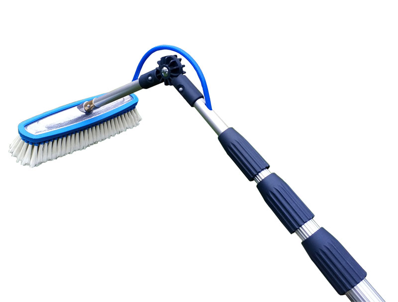 Teleskopstangenset 8m mit Winkel, 25/30cm Bürste